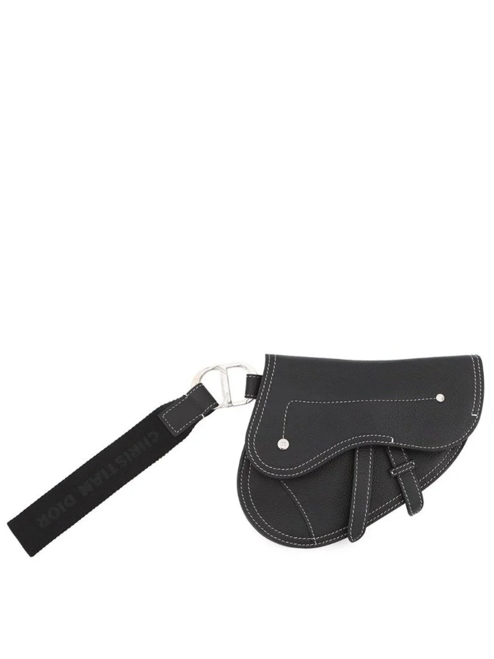 Dior Clutch Kaws Collaboration Saddle Bag Leather Black
